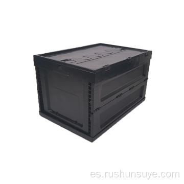 Caja plegable de plástico negro de 65l